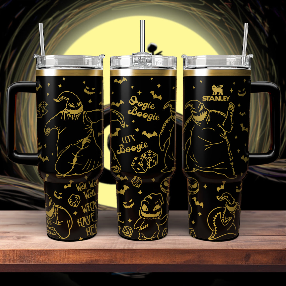 The Nightmare Before Christmas Movies Custom Stanley Quencher 40oz Stainless Steel Tumbler With Handle