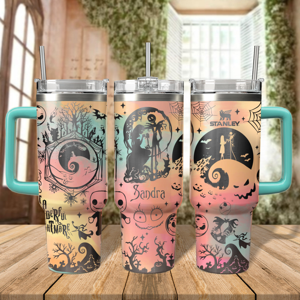 The Nightmare Before Christmas Movies Custom Stanley Quencher 40oz Stainless Steel Tumbler With Handle