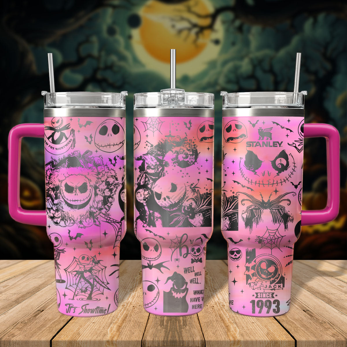 The Nightmare Before Christmas Movies Custom Stanley Quencher 40oz Stainless Steel Tumbler With Handle