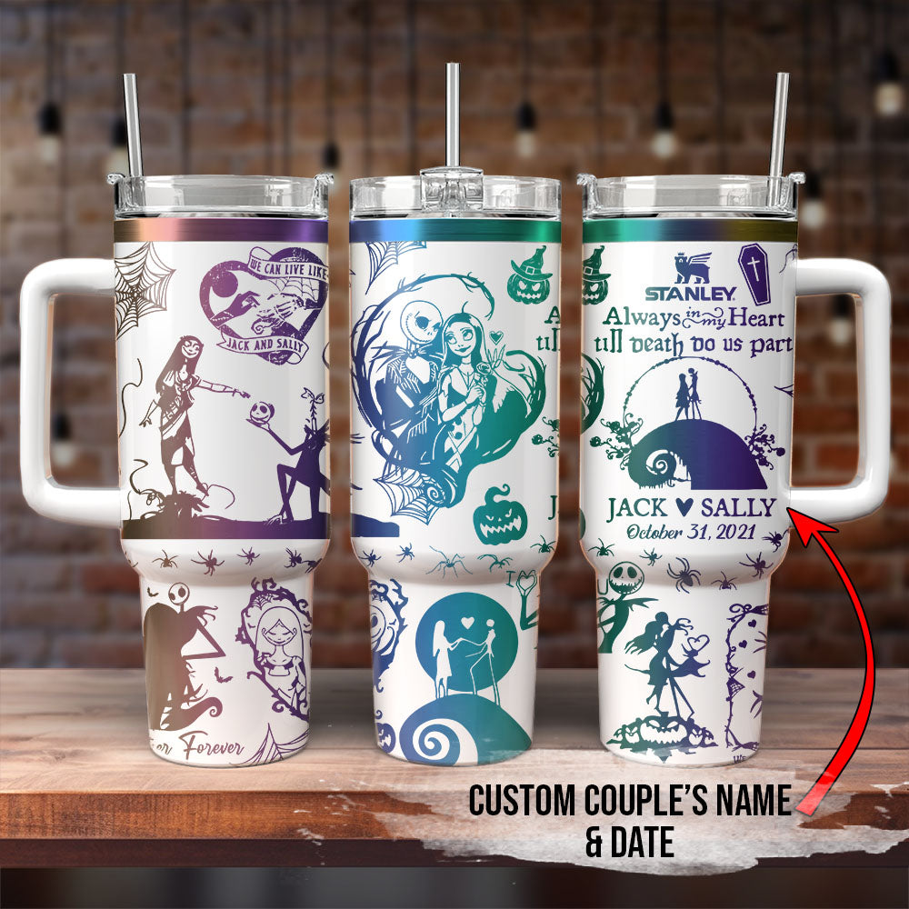The Nightmare Before Christmas Movies Custom Stanley Quencher 40oz Stainless Steel Tumbler With Handle