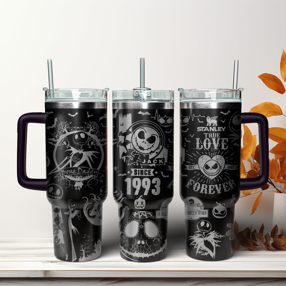 The nightmare Before Christmas Movies Custom Stanley Quencher 40oz Stainless Steel Tumbler With Handle