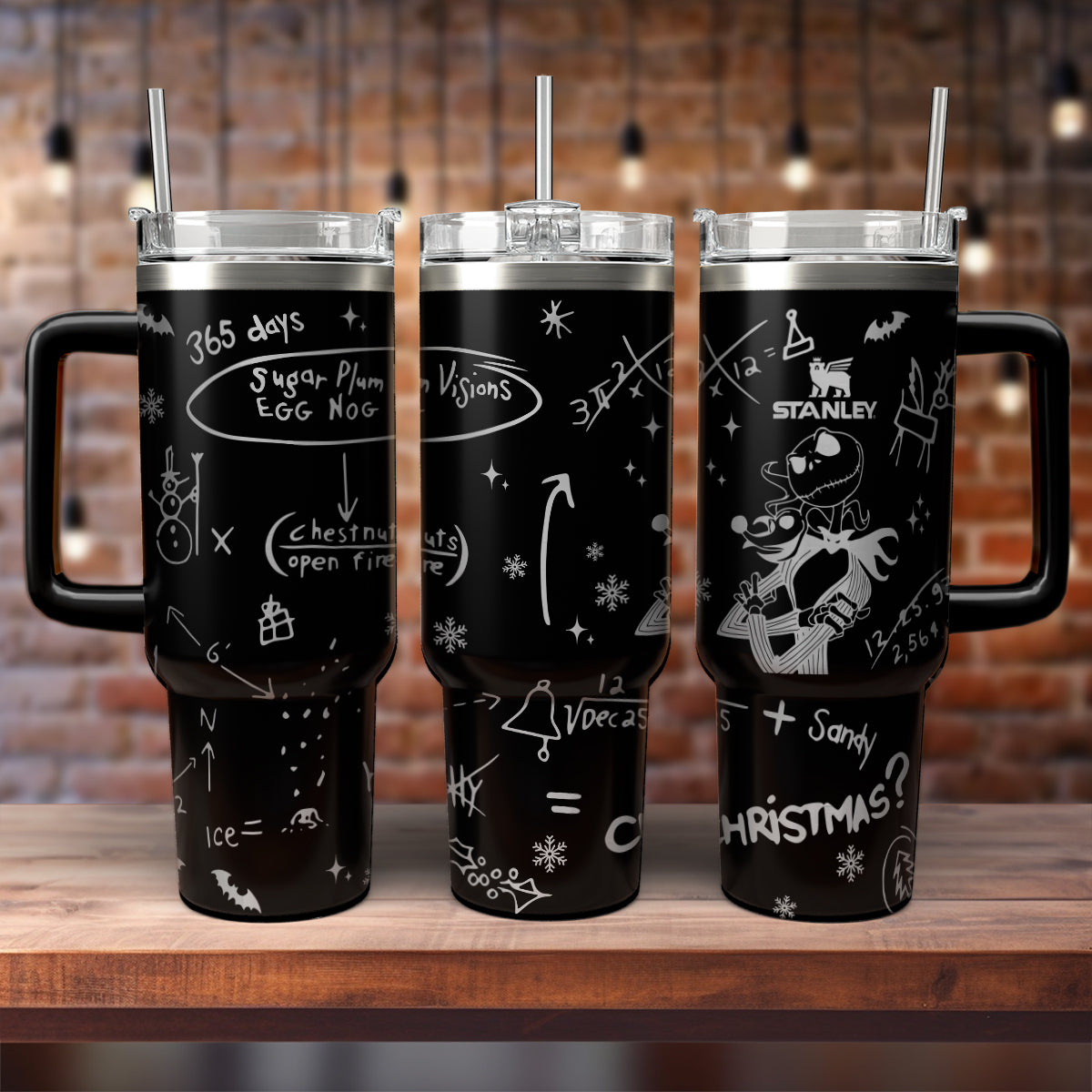 The Nightmare Before Christmas Movies Custom Stanley Quencher 40oz Stainless Steel Tumbler With Handle