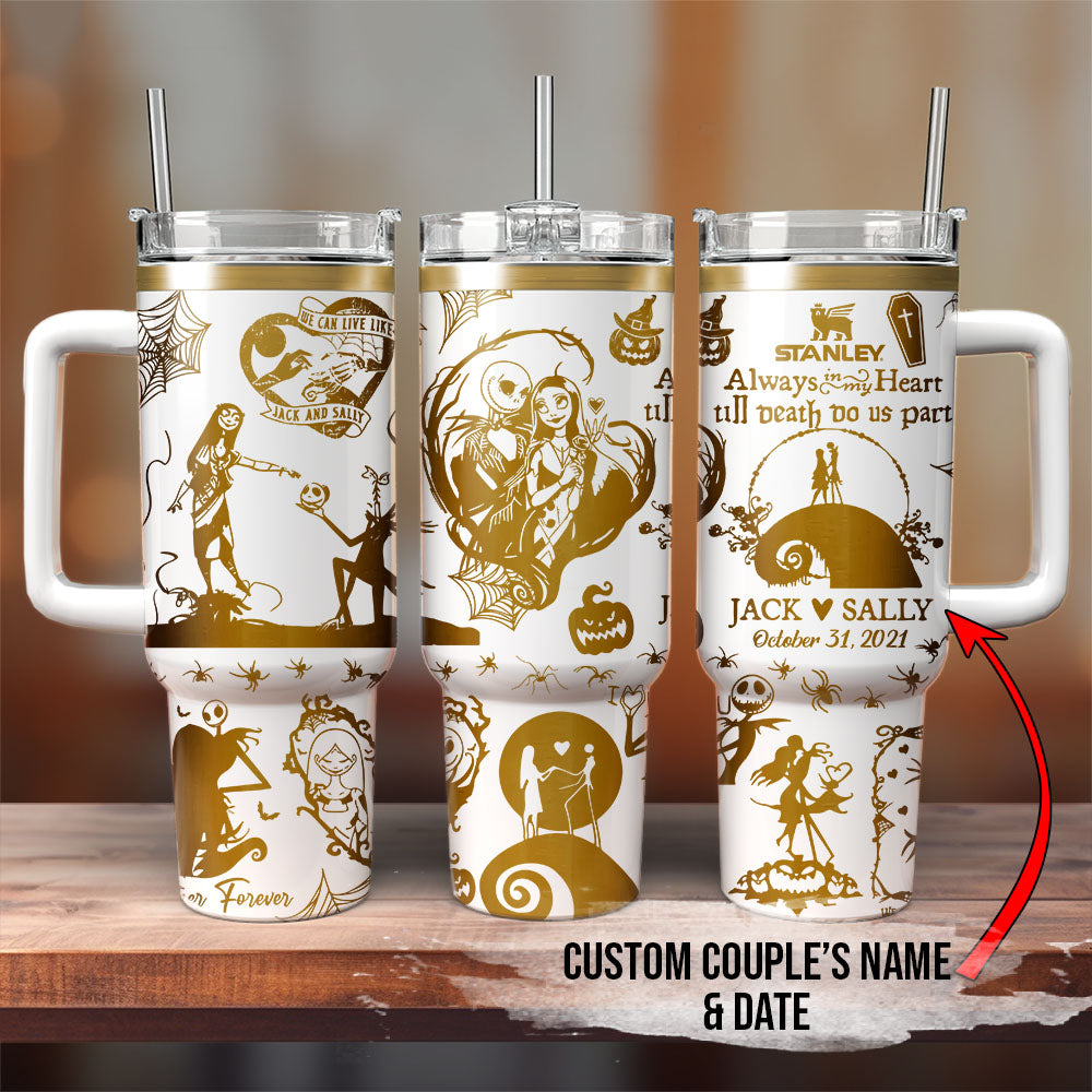 The Nightmare Before Christmas Movies Custom Stanley Quencher 40oz Stainless Steel Tumbler With Handle