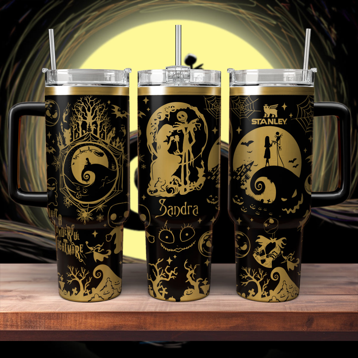 The Nightmare Before Christmas Movies Custom Stanley Quencher 40oz Stainless Steel Tumbler With Handle