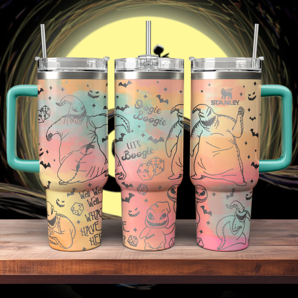 The Nightmare Before Christmas Movies Custom Stanley Quencher 40oz Stainless Steel Tumbler With Handle