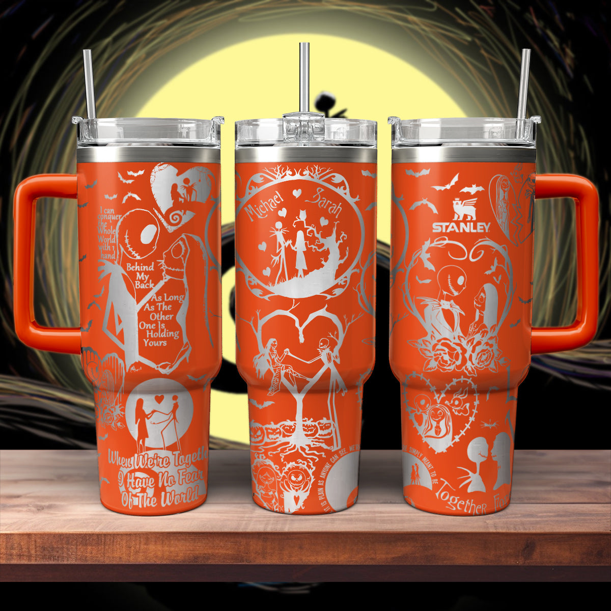 The Nightmare Before Christmas Movies Custom Stanley Quencher 40oz Stainless Steel Tumbler With Handle