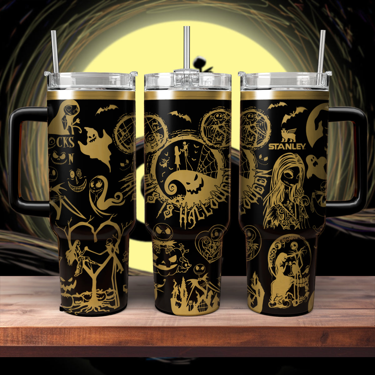 The Nightmare Before Christmas Movies Custom Stanley Quencher 40oz Stainless Steel Tumbler With Handle