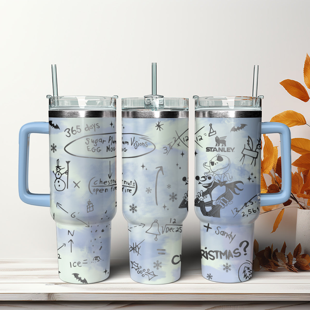 The Nightmare Before Christmas Movies Custom Stanley Quencher 40oz Stainless Steel Tumbler With Handle