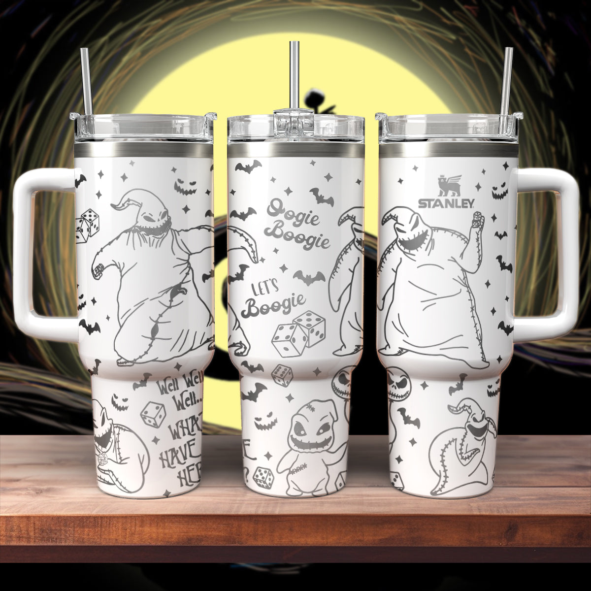 The Nightmare Before Christmas Movies Custom Stanley Quencher 40oz Stainless Steel Tumbler With Handle