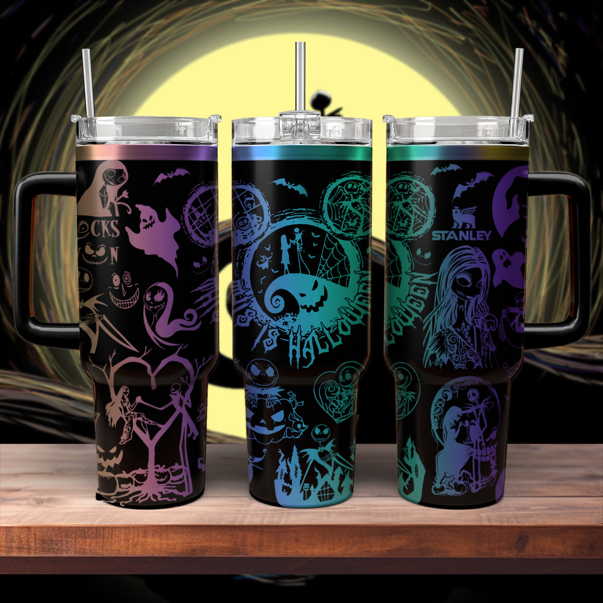 The Nightmare Before Christmas Movies Custom Stanley Quencher 40oz Stainless Steel Tumbler With Handle