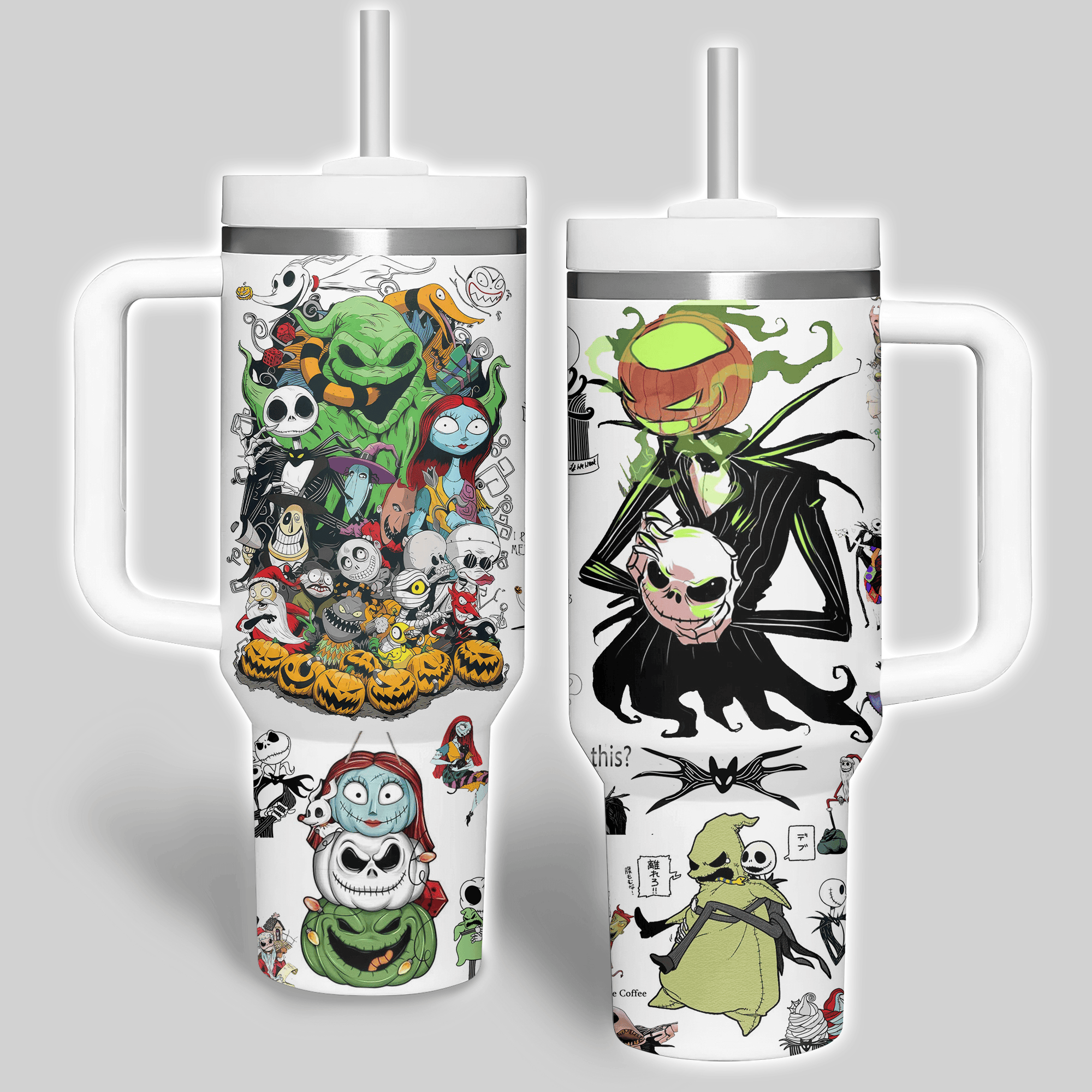 The Nightmare Before Christmas Movies Custom Stanley Quencher 40oz Stainless Steel Tumbler With Handle