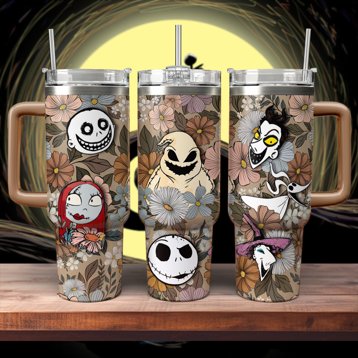 The Nightmare Before Christmas Movies Custom Stanley Quencher 40oz Stainless Steel Tumbler With Handle