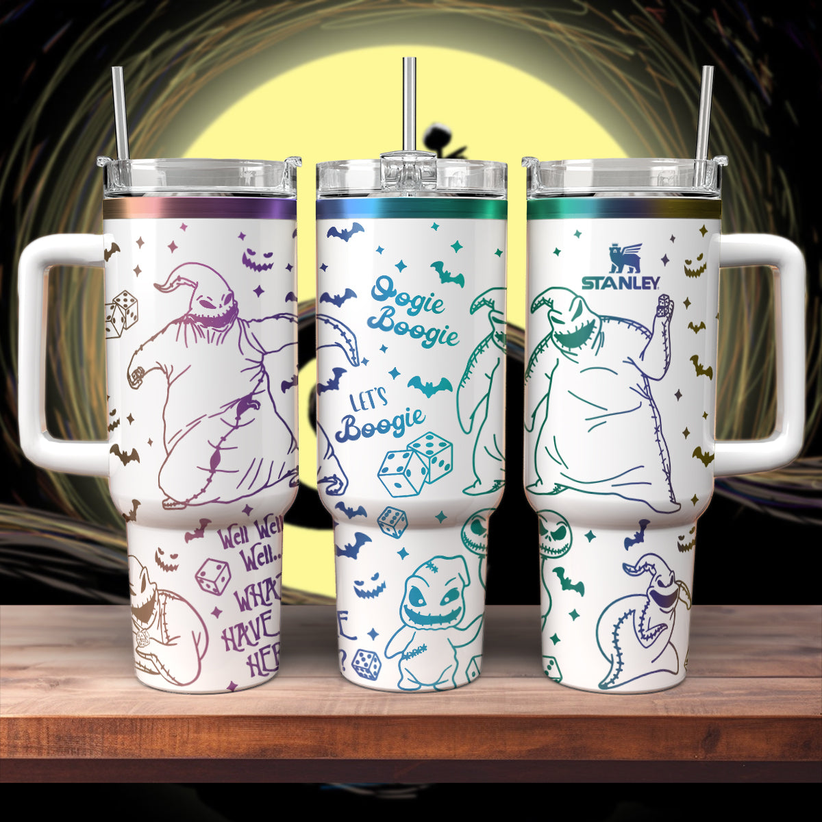 The Nightmare Before Christmas Movies Custom Stanley Quencher 40oz Stainless Steel Tumbler With Handle