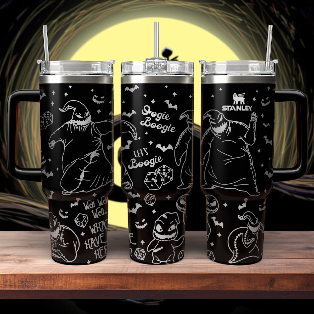The Nightmare Before Christmas Movies Custom Stanley Quencher 40oz Stainless Steel Tumbler With Handle