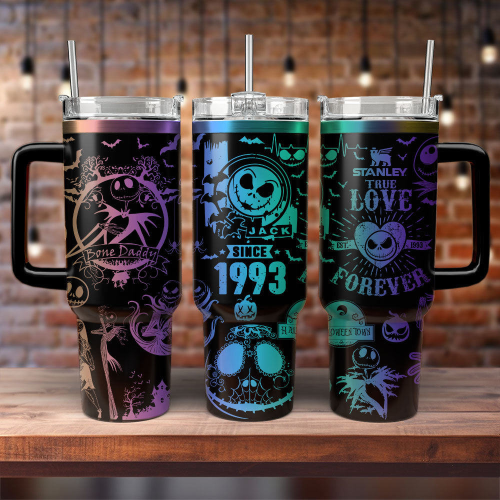The nightmare Before Christmas Movies Custom Stanley Quencher 40oz Stainless Steel Tumbler With Handle