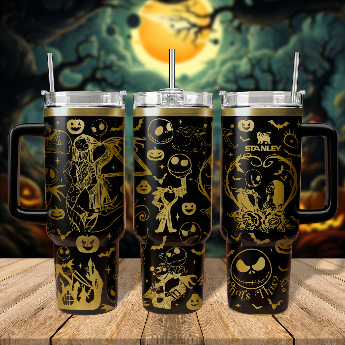 The Nightmare Before Christmas Movies Custom Stanley Quencher 40oz Stainless Steel Tumbler With Handle