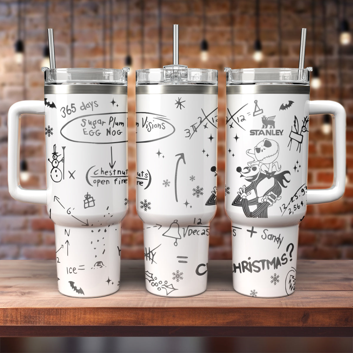 The Nightmare Before Christmas Movies Custom Stanley Quencher 40oz Stainless Steel Tumbler With Handle