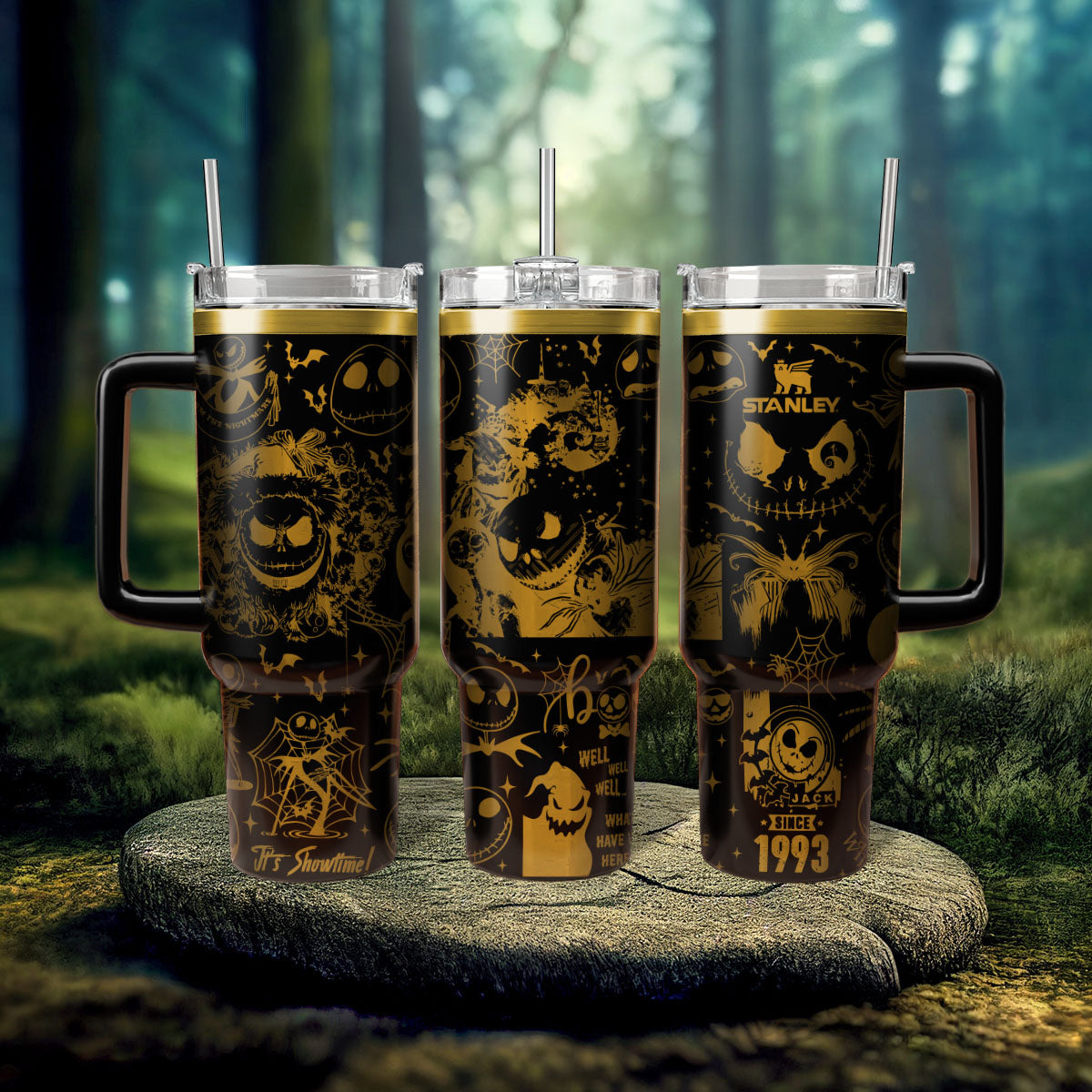 The Nightmare Before Christmas Movies Custom Stanley Quencher 40oz Stainless Steel Tumbler With Handle