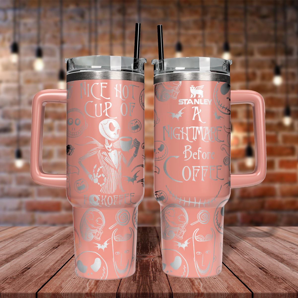 The Nightmare Before Christmas Movies Custom Stanley Quencher 40oz Stainless Steel Tumbler With Handle