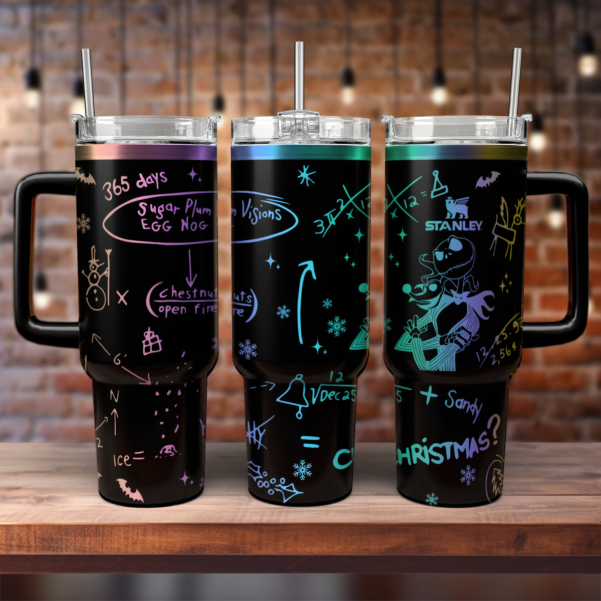 The Nightmare Before Christmas Movies Custom Stanley Quencher 40oz Stainless Steel Tumbler With Handle
