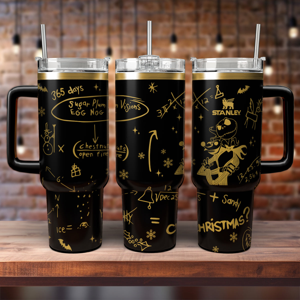 The Nightmare Before Christmas Movies Custom Stanley Quencher 40oz Stainless Steel Tumbler With Handle