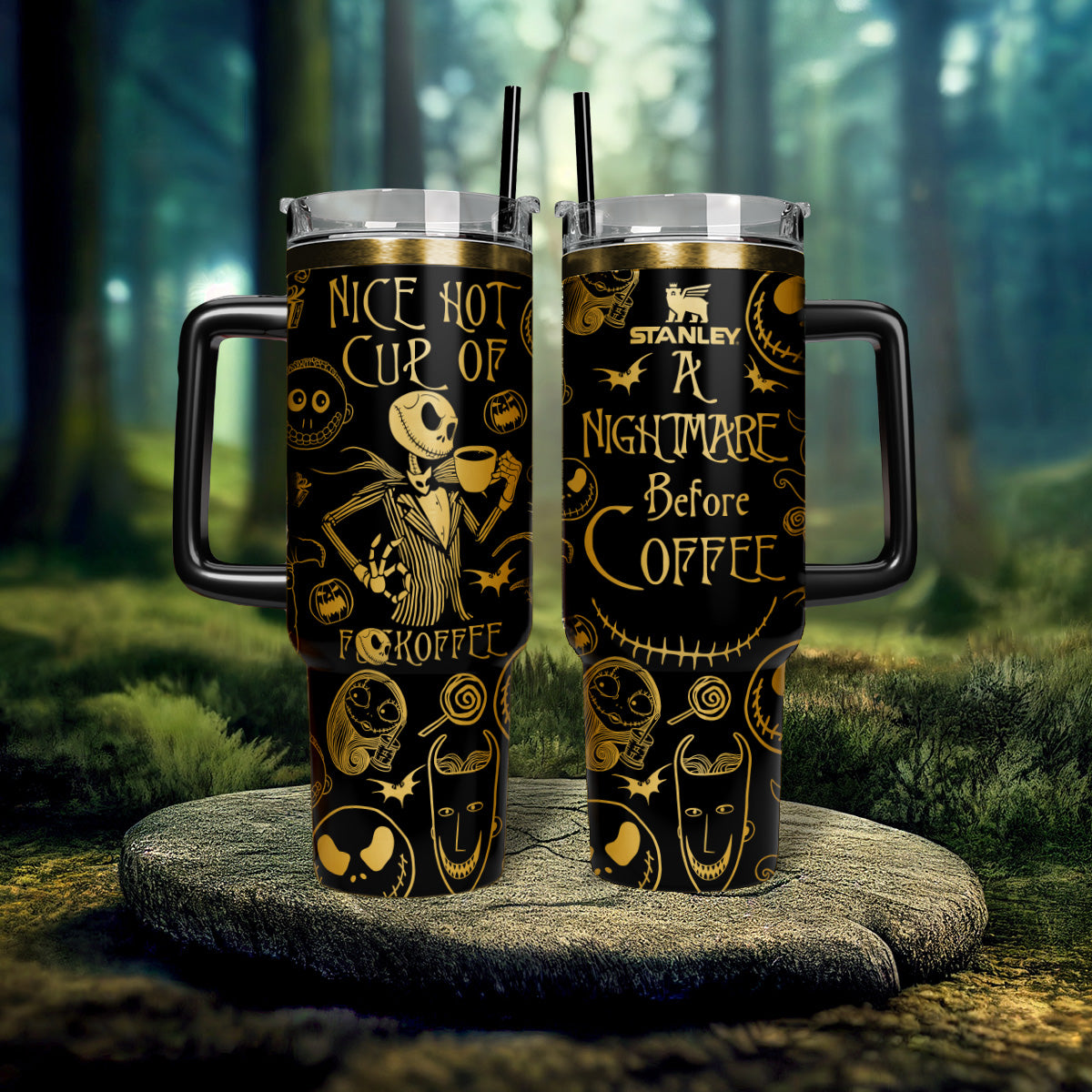 The Nightmare Before Christmas Movies Custom Stanley Quencher 40oz Stainless Steel Tumbler With Handle