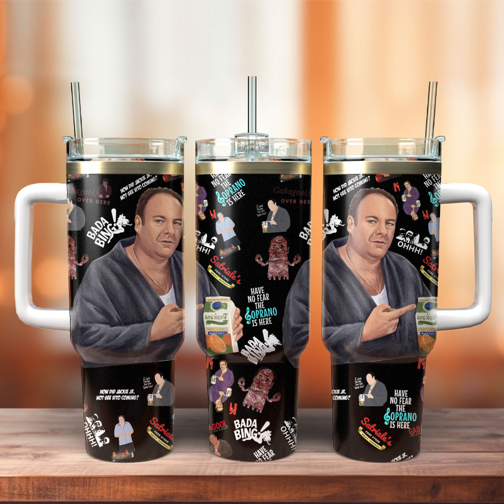 The Sopranos TV Series Custom Stanley Quencher 40oz Stainless Steel Tumbler With Handle