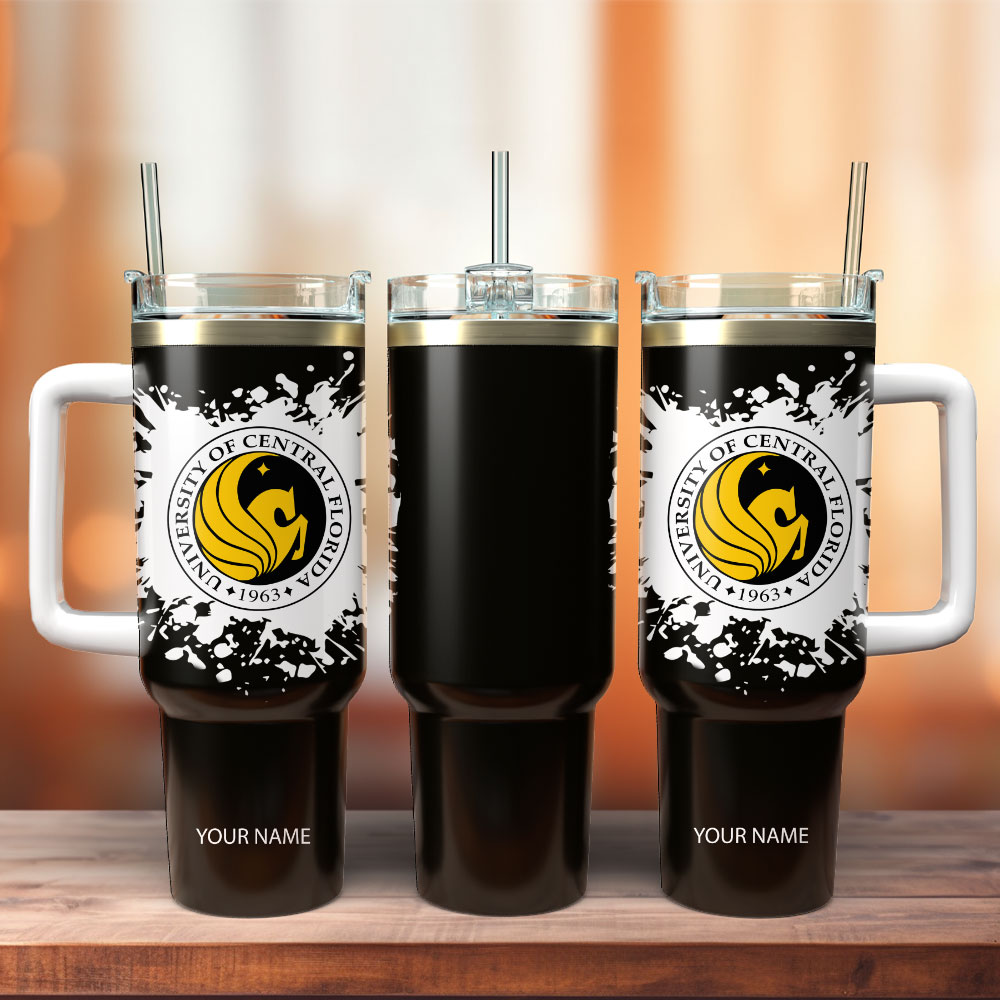 The University Of Central Florida Custom Stanley Quencher 40oz Stainless Steel Tumbler With Handle