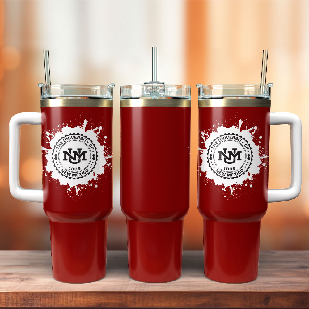 The University Of New Mexico Custom Stanley Quencher 40oz Stainless Steel Tumbler With Handle