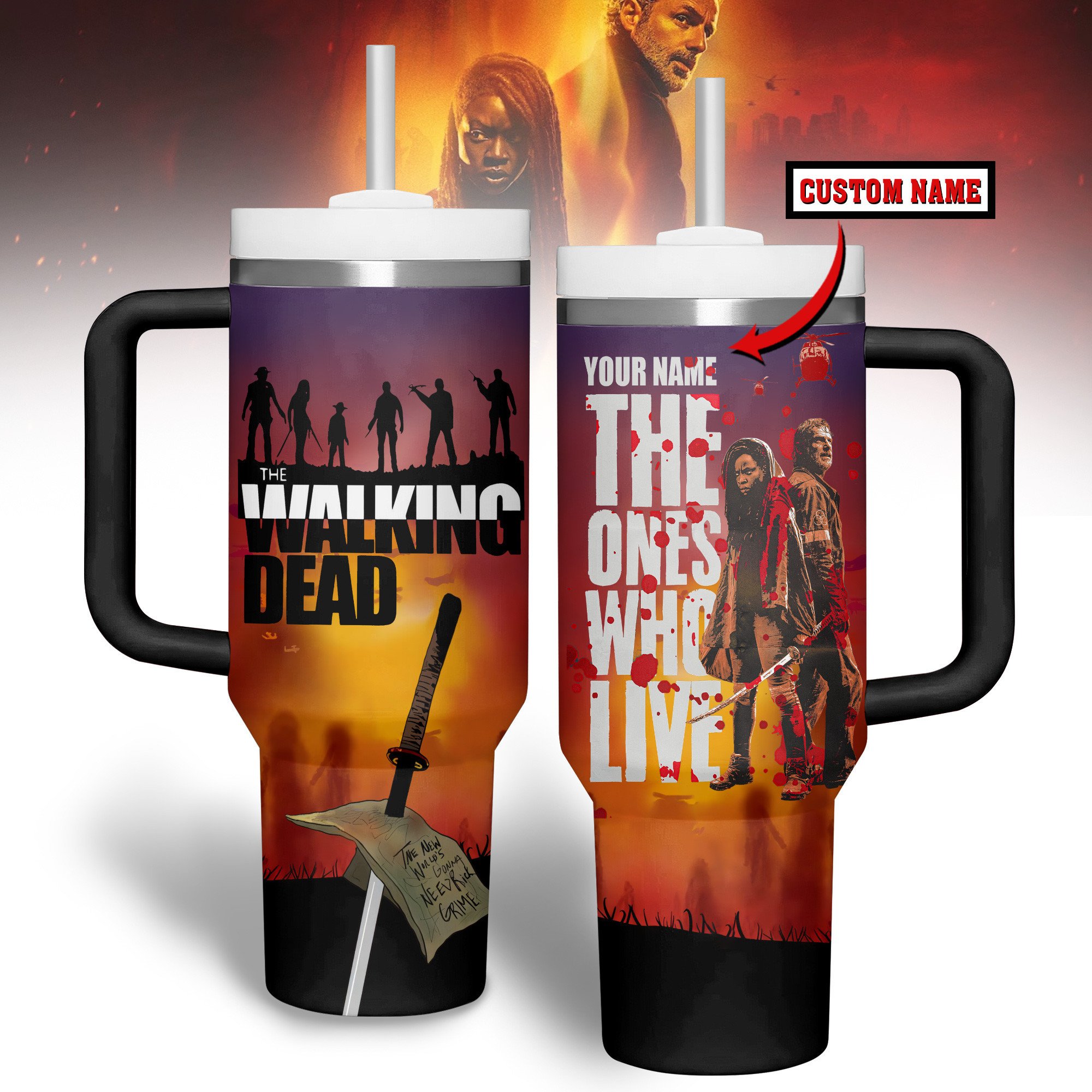 The Walking Dead Games Custom Stanley Quencher 40oz Stainless Steel Tumbler With Handle