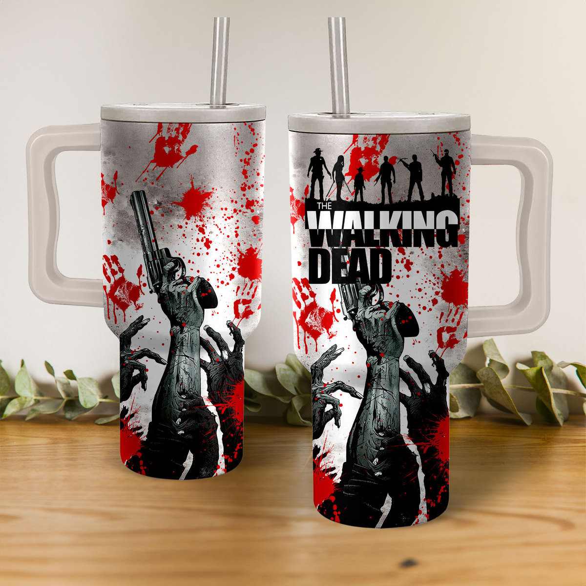 The Walking Dead TV Series Custom Stanley Quencher 40oz Stainless Steel Tumbler With Handle