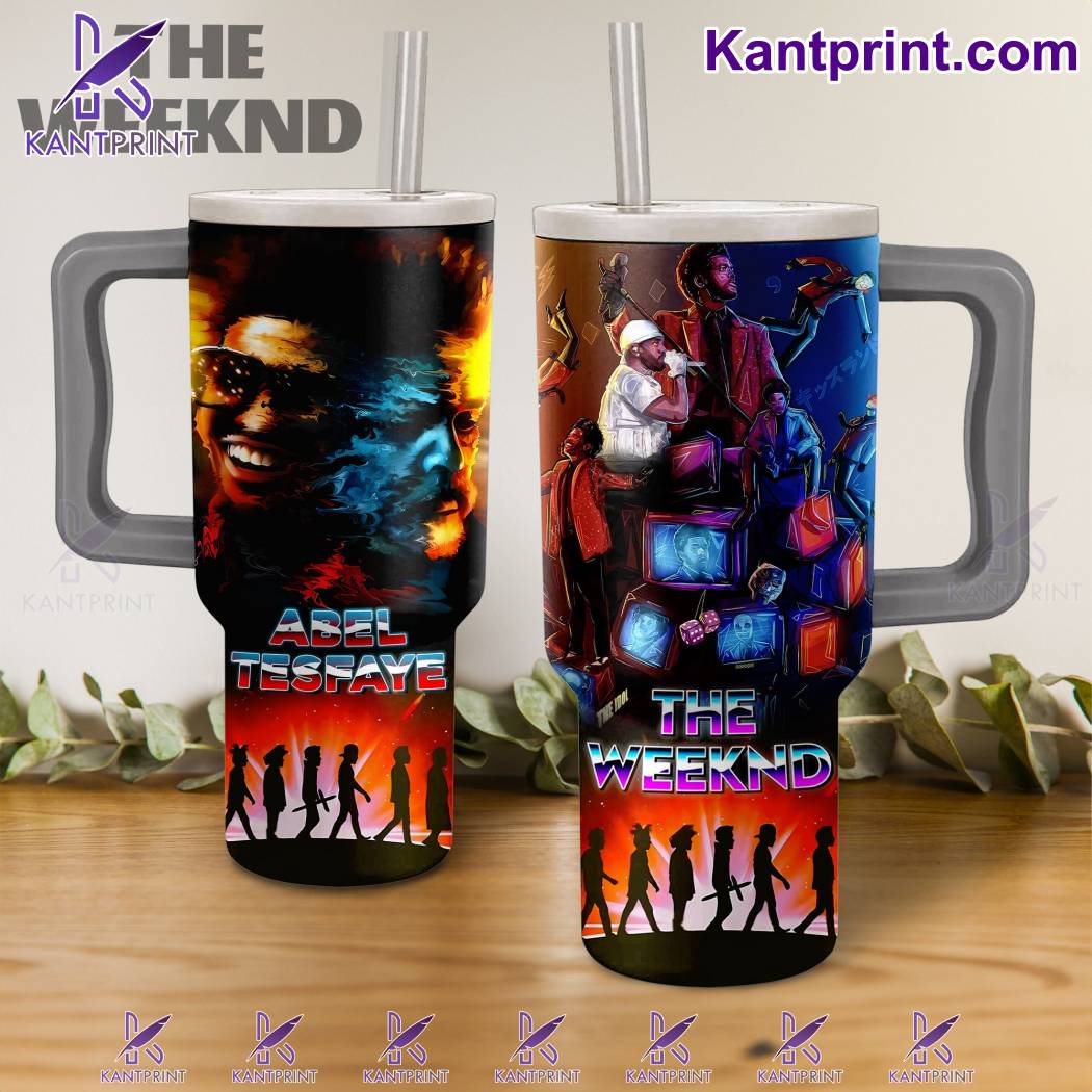 The Weeknd Music Custom Stanley Quencher 40oz Stainless Steel Tumbler With Handle