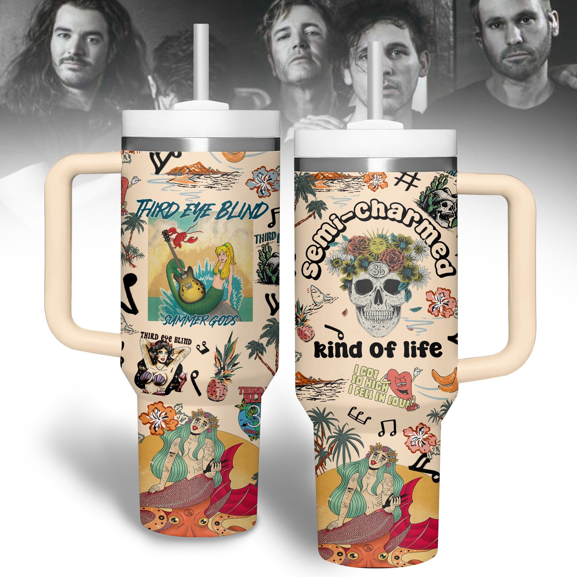 Third Eye Blind Music Custom Stanley Quencher 40oz Stainless Steel Tumbler With Handle