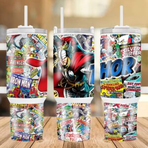Thor Marvel Comics Custom Stanley Quencher 40oz Stainless Steel Tumbler With Handle