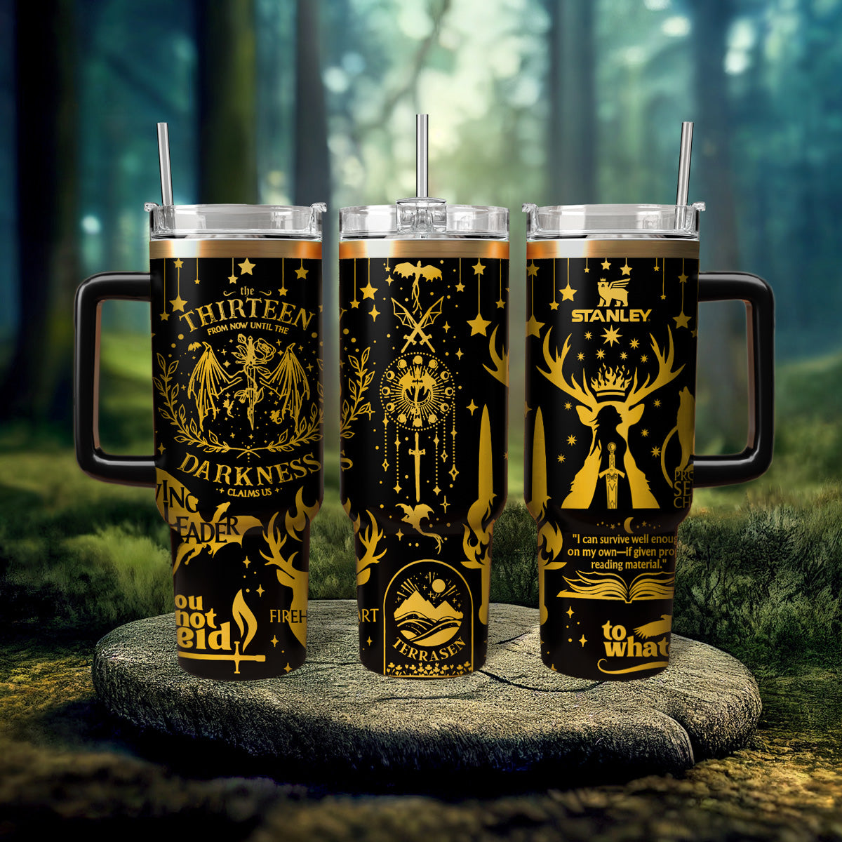 Throne Of Glass Book Custom Stanley Quencher 40oz Stainless Steel Tumbler With Handle