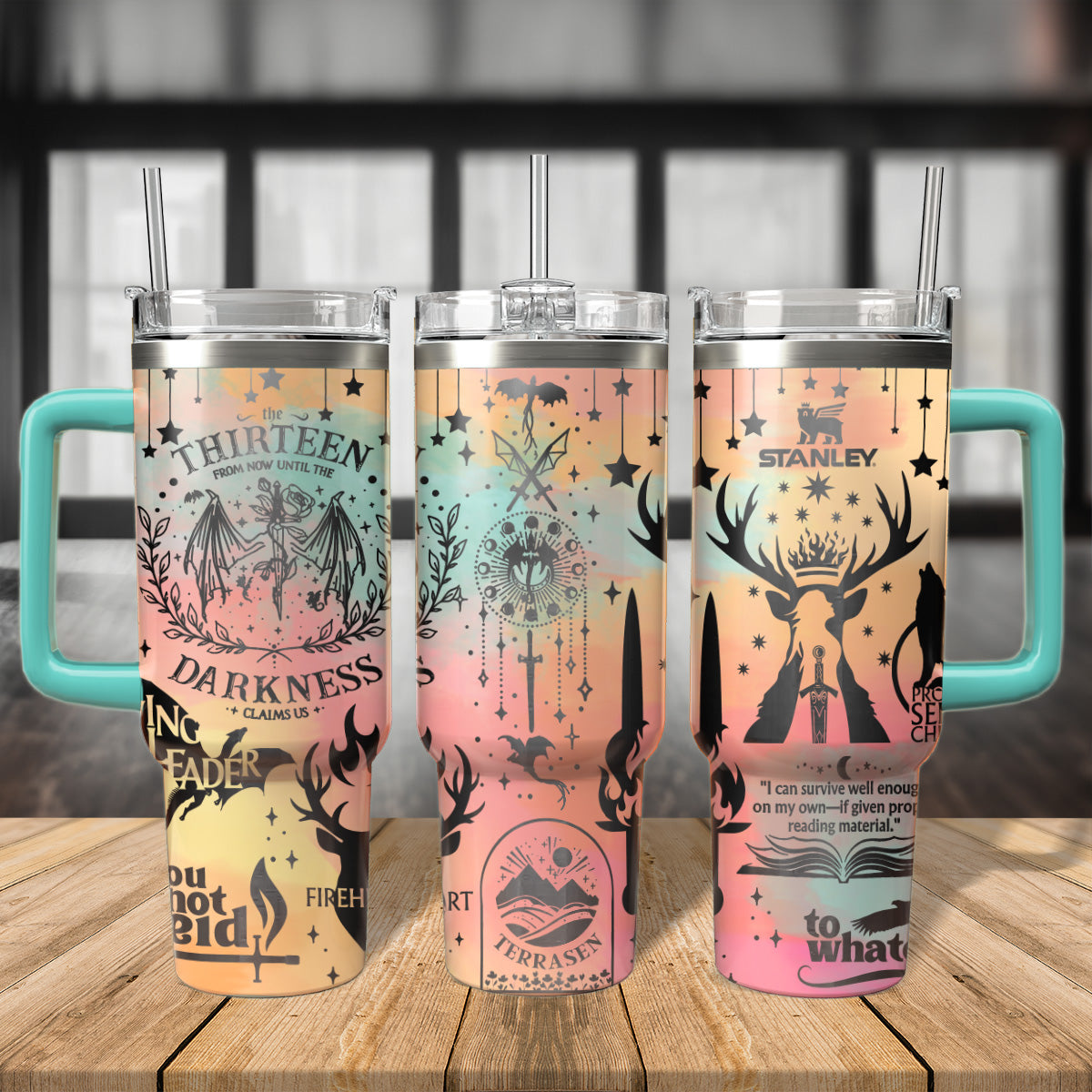 Throne Of Glass Book Custom Stanley Quencher 40oz Stainless Steel Tumbler With Handle