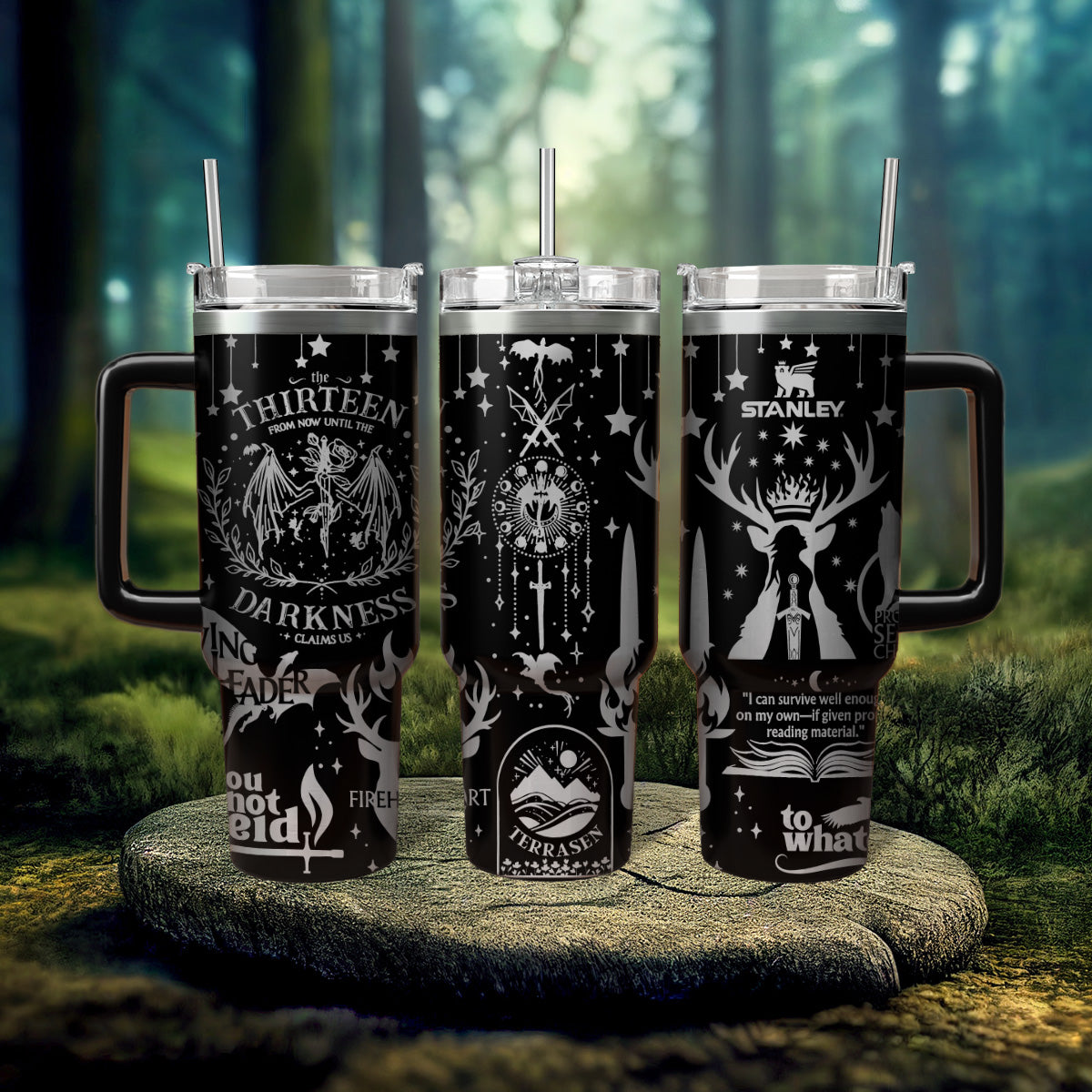 Throne Of Glass Book Custom Stanley Quencher 40oz Stainless Steel Tumbler With Handle