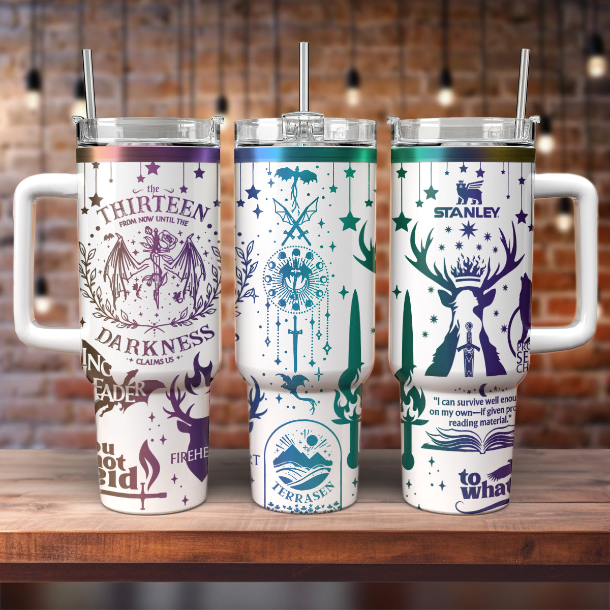 Throne Of Glass Book Custom Stanley Quencher 40oz Stainless Steel Tumbler With Handle