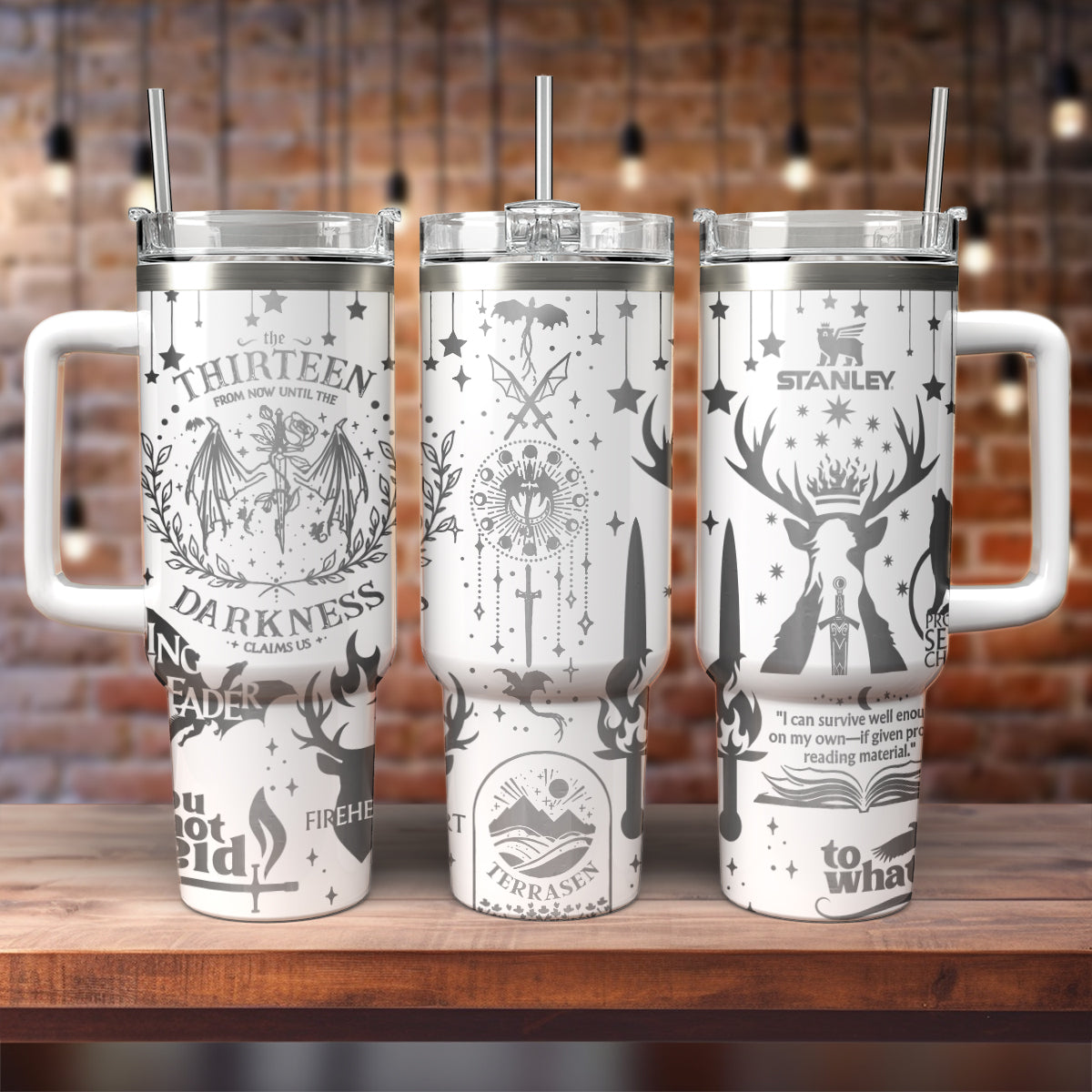 Throne Of Glass Book Custom Stanley Quencher 40oz Stainless Steel Tumbler With Handle