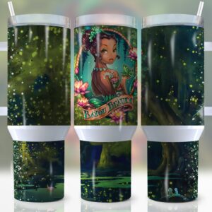 Tiana The Princess And The Frog Disney Cartoon Custom Stanley Quencher 40oz Stainless Steel Tumbler With Handle