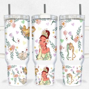 Tiana The Princess And The Frog Disney Princess Cartoon Custom Stanley Quencher 40oz Stainless Steel Tumbler With Handle