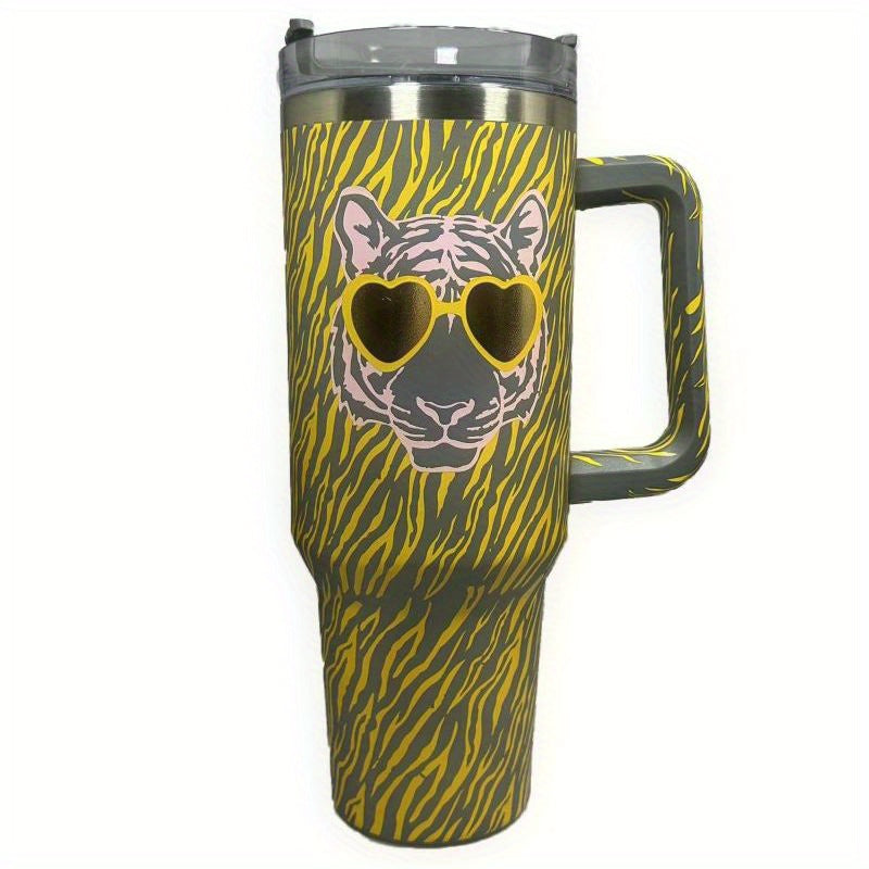 Tiger Custom Stanley Quencher 40oz Stainless Steel Tumbler With Handle