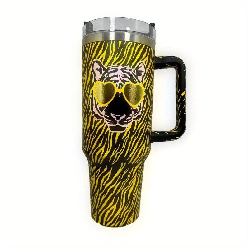 Tiger Custom Stanley Quencher 40oz Stainless Steel Tumbler With Handle