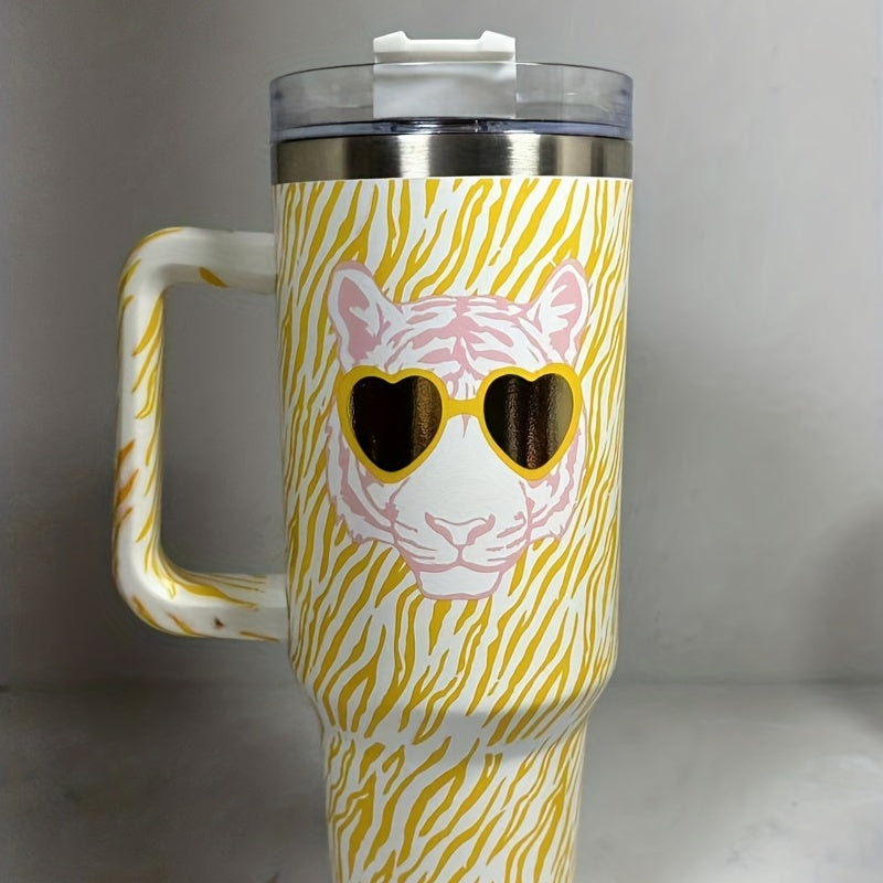 Tiger Custom Stanley Quencher 40oz Stainless Steel Tumbler With Handle