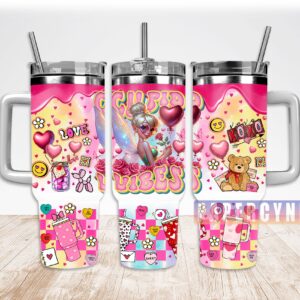 Tinker Bell Custom Stanley Quencher 40oz Stainless Steel Tumbler With Handle