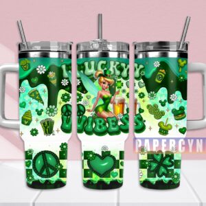 Tinker Bell Custom Stanley Quencher 40oz Stainless Steel Tumbler With Handle