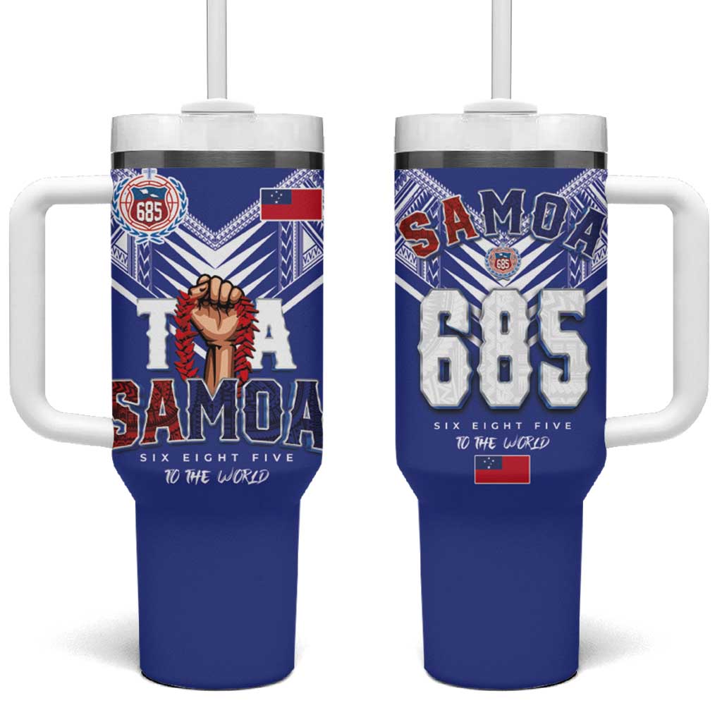 Toa Samoa Rugby Six Eight Five to The World Custom Stanley Quencher 40oz Stainless Steel Tumbler With Handle