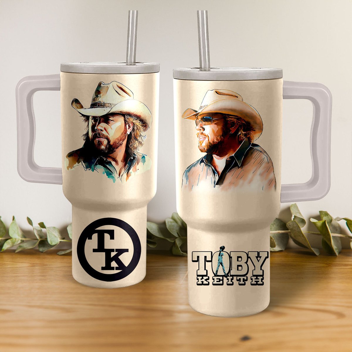 Toby Keith Music Custom Stanley Quencher 40oz Stainless Steel Tumbler With Handle