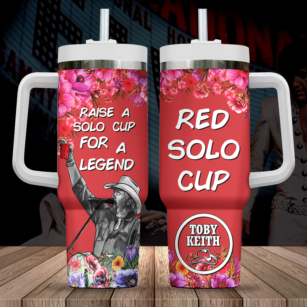Toby Keith Music Custom Stanley Quencher 40oz Stainless Steel Tumbler With Handle