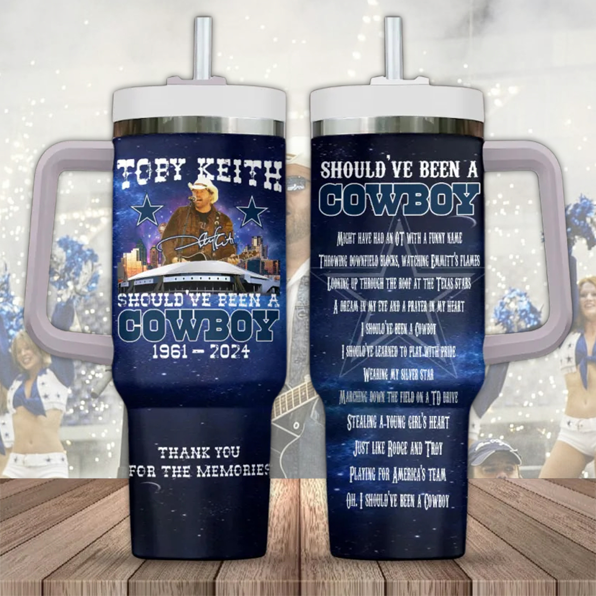 Toby Keith Music Custom Stanley Quencher 40oz Stainless Steel Tumbler With Handle